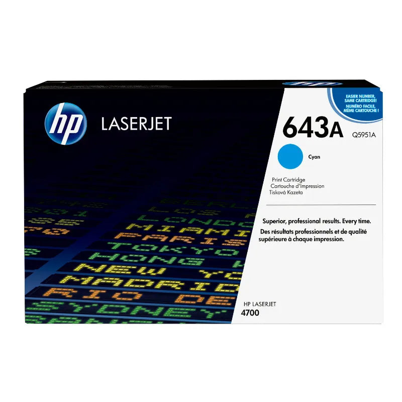 HP 643A Original Cyan LaserJet Toner Cartridge