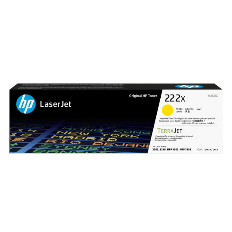 HP 222X Original High Yield Yellow LaserJet Toner Cartridge