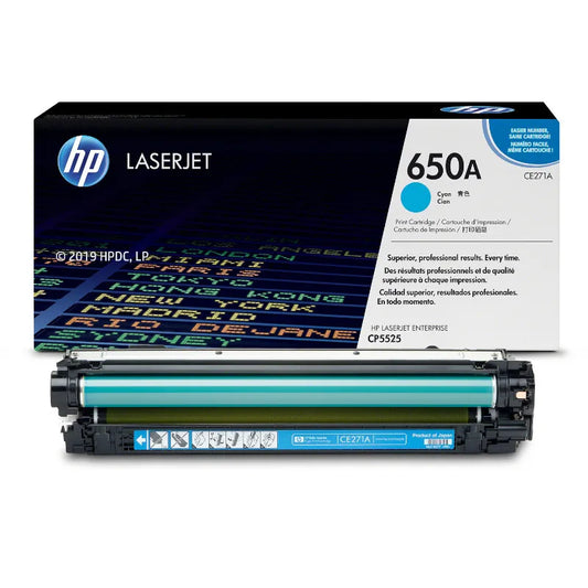 HP 650A Original Cyan LaserJet Toner Cartridge