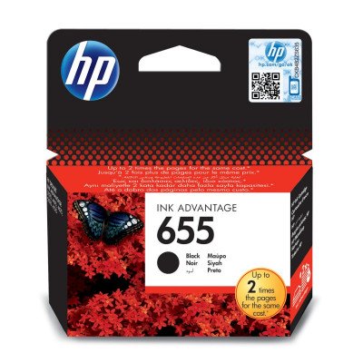 HP 655 Black Original Ink Advantage Cartridge (550 Pgs)