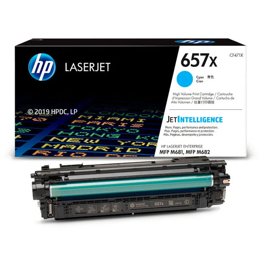 HP 657X Original High Yield Cyan LaserJet Toner Cartridge