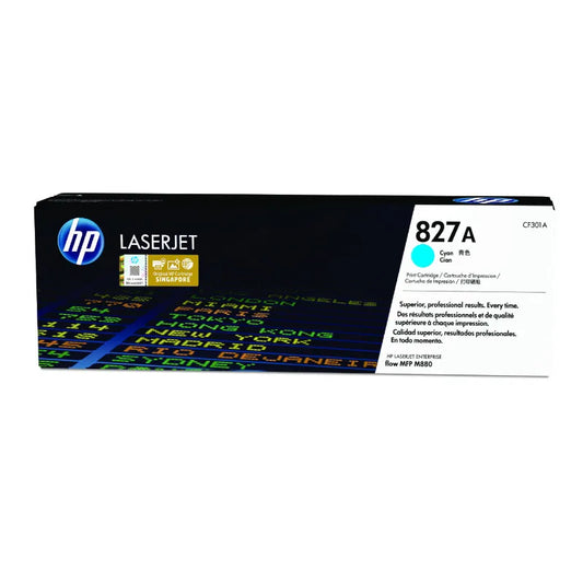 HP 827A Original Cyan LaserJet Toner Cartridge