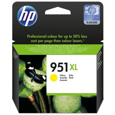 HP 951XL High Yield Yellow Original Ink Cartridge (1,500 Pgs)
