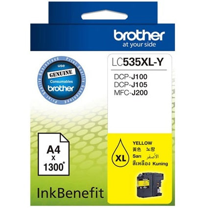 Brother LC-535XLY High Yield Yellow Original Ink Cartridge