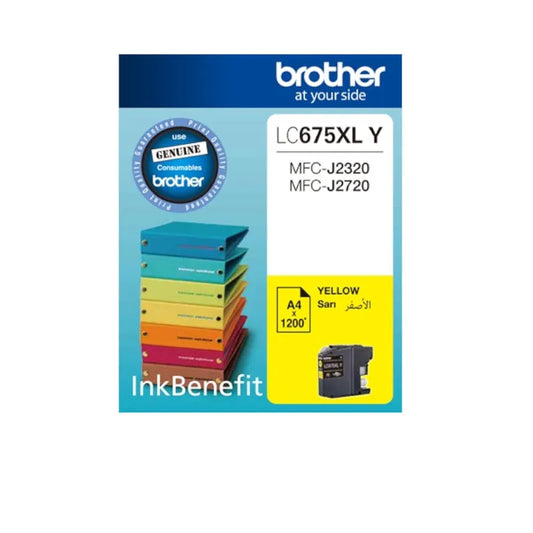 Brother LC-675XLY High Yield Yellow Ink Cartridge For Brother